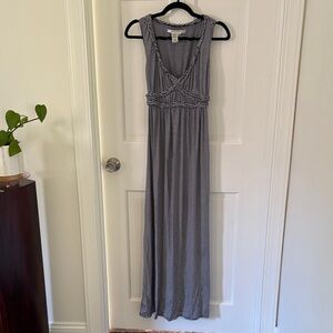 Max Studio Black and White Striped Maxi Dress